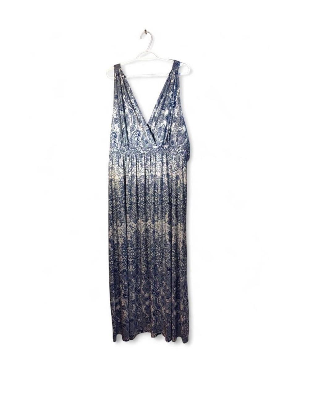 The Pyramid Collection Blue Paisley Maxi Dress